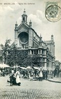 BRUXELLES...EGLISE STE-CATHERINE AVEC MARCHE......CPA ANIMEE - Markten