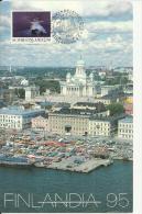 FINLAND 1995 - MAXIMUM CARD "FINLANDIA 95" WORLD EXHIBITION POSTAL HISTORY & STATIONERY W 1 ST  OF 2.90 (HELSINKI OPERAH - Cartes-maximum (CM)