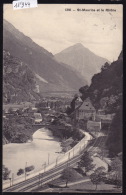St-Maurice, Le Défilé, Le Rhône, Le Château Et L'ancien Pont, Le Chemin De Fer Avec Le Tunnel Ca 1920 (11´944) - VS Valais