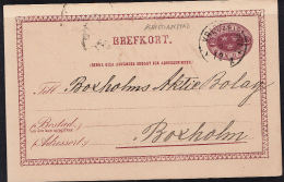 B0148 SWEDEN 1887, Preprinted Card Kristianstad To Boxholm - Lettres & Documents