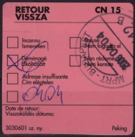 Retour Vignette / Label - Hungary 2008 - Used - Automatenmarken [ATM]