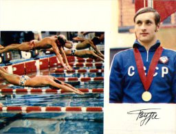 (777) Russian Olympic Games Winner Autograph Postcard - Sport : Swimming - Natation