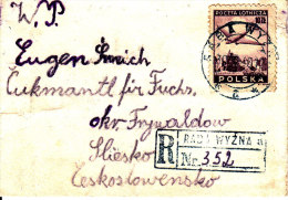 POLAND 1947 Cover With Fi 396 Registered - Covers & Documents