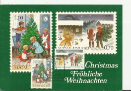 FINLAND 1981 – MAXICARD F.D ISSUE FRANKFURT  PHILATELIA 81 W 2 STS OF 0,70-1,10 (CHRISTMAS TREE PREPARATION) POSTM FRANK - Cartoline Maximum