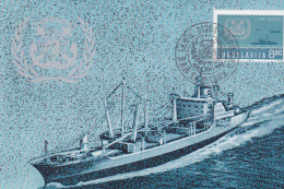 YU77  --  YUGOSLAVIA  --  CARTE MAXIMUM + FDC ( PRVI DAN )  --  SHIP  --OMI --  INTERNATIONAL MARITIME ORGANIZATION - Cartoline Maximum