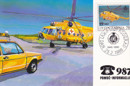 YU75  --  YUGOSLAVIA  --  CARTE MAXIMUM + FDC ( PRVI DAN )  --    40 YEAR AMSJ  -  AUTOMOBILE ASSOCIATION OF YUGOSLAVIA - Maximumkarten