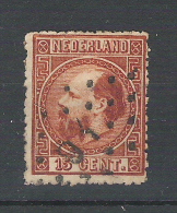 NEDERLAND / Netherlands / Pays Bas, 1867, Yvert N° 9, 15 C Brun Rouge Obl Chiffres 91, TB, Cote 40 Euros - Used Stamps