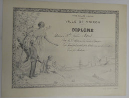 1919-1920 Ville De Voiron Diplôme Ecole Prix Lecture  Illustration Eug Delabarre éditeur Paul Duval Elbeuf - Diplômes & Bulletins Scolaires