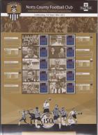 GRANDE BRETAGNE, Soccer, Feuillet 150ème Anniversaire NOTTS COUNTY FOOTBALL CLUB, Neuf  **,  2012 - Clubs Mythiques