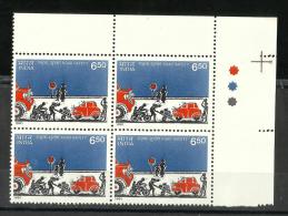 INDIA, 1991, International Conference On Traffic Safety, New Delhi, Block Of 4, With Traffic Lights,  MNH, (**) - Ungebraucht