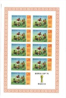 1974 Barbuda, World Cup Football Munich 35c IMPERF.SHEET:9v. Non Dentelé,Geschnitten Michel 176  MNH - 1974 – Germania Ovest