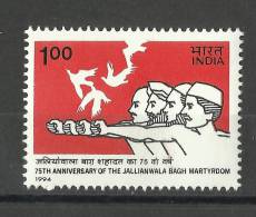 INDIA, 1994, 75th Anniversary Of Jallianwala Bagh Massacre,   MNH, (**) - Unused Stamps