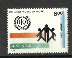 INDIA, 1994, Aniversary Of International Labour Organisation, ILO, World Of Work, MNH, (**) - Nuovi