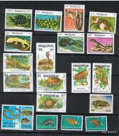 REPTILES : Snakes/Turtles Collection 19 MNH . LAOS KAMPUCHEA PAKISTAN MAURTANE NIGER - Serpents
