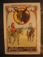 Chocolate CAILLER'S Donkey Ass Ane Horse Horses France ? Poster Stamp Label Vignette Viñeta - Anes