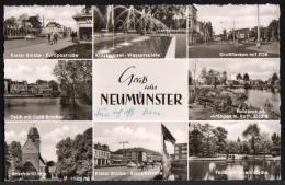 AK Neumünster, Kieler Brücke, Europastraße, ZOB, Café Bracker, Gel 1962 - Neumuenster