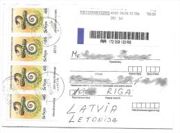 SERBIA-CHINA YEAR OF THE SNAKE, LUNAR HOROSCOPE-ZODIAC-2013 Recommande Letter To Latvia (lot - 2013 - 719) - Astrology