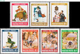 HUNGARY, 1981, Norman Rockwell, A. Lesznai, Illustrations, MNH (**), Sc/Mi 2716-2719,C435-C437/3524A -30A - Unused Stamps