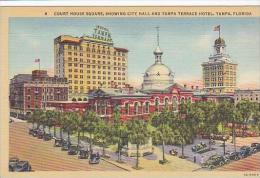 Florida Tampa Court House Square Showing City Hall And Tampa Terrace Hotel - Tampa