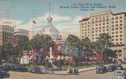 Florida Tampa Court House Square Showing Tampa Terrace And Hillsboro Hotel - Tampa