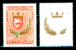 Lebanon Liban 1965 World Bridge Championship  Gold Crown Printed Both Side  Very Fine, Scare & RARE SINGLE 2.5p - Libanon
