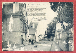 CPA : 18 - Cher - Léré : Vieille Maison + Poème Jacques Martin ( ? ) : Rue -maisons - Petite Animation - Peu Commune - Lere