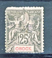 Obock 1892 N. 39 C. 25 Nero Su Rosa MH - Other & Unclassified