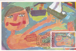 YU54  --  YUGOSLAVIA  --  CARTE MAXIMUM + FDC ( PRVI DAN )  --    HEIKO JAKEL, BERLIN 7 JAHR  --  JOY OF EUROPE, BELGRAD - Maximumkaarten