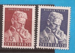 1953  X  712-13   JUGOSLAVIJA  NIKOLA TESLA   MNH - Neufs