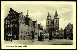 Lutherstadt Wittenberg  -  Markt  -  Ansichtskarte Ca.1944    (1833) - Wittenberg
