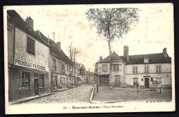 CPA ANCIENNE- FRANCE- DUN-SUR-AURON (18)- PLACE BOURBON- PATISSERIE "PRUNEAU"- LE PUITS- ANIMATION- COMMERCES - Dun-sur-Auron