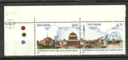 INDIA, 1991,New Delhi- 60th Anniversary Of New Delhi ,Rastrapati Bhavan & New Delhi Monuments, With T/Ls,  MNH, (**) - Nuevos