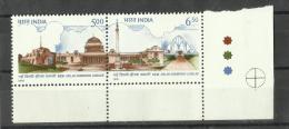 INDIA, 1991,New Delhi- 60th Anniversary Of New Delhi ,Rastrapati Bhavan & New Delhi Monuments, With T/Ls,  MNH, (**) - Nuevos