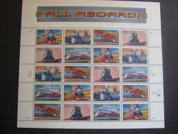USA 1999  ALL ABOARD  SHEET OF 20   MNH **   (1035700-636/015) - Hojas Completas