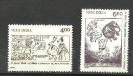 INDIA, 1991, Keshav Shankar Pillai ( Cartoonist ), Padma Vibhushan"  Cartoonist, Cartoon Of Elephant, Art,MNH, (**) - Ungebraucht