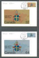 1984 CANADA VISIT OF POPE JOHN PAUL II MICHEL: 925-926 (2x) MAXIMUM CARDS - Tarjetas – Máxima