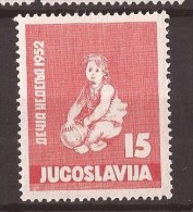 1952 X  696   JUGOSLAVIJA  WEEK FOR CHILDREN  MNH - Nuevos