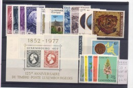 LUSSEMBURGO LUXEMBOURG ANNATA COMPLETA 1977 20 Valori + BF FDS NUOVI PERFETTI  MNH** - Années Complètes