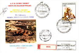 ROMANIANS POLAR EXPLORER, THEODOR NEGOITA, REGISTERED SPECIAL COVER, 1995, ROMANIA - Explorateurs