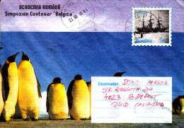 SHIPS, BELGICA, PENGUINS, COVER STATIONERY, ENTIERE POSTAUX, 1998, ROMANIA - Pingouins & Manchots