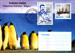 EMIL RACOVITA, EXPLORER, SHIPS, BELGICA, PENGUINS, COVER STATIONERY, ENTIERE POSTAUX, OBLIT. FDC, 1997, ROMANIA - Erforscher