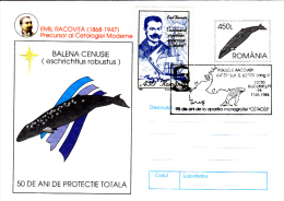 EMIL RACOVITA, WHALE REASERCHER, 4X COVERS STATIONERY, ENTIERE POSTAUX, 1997, ROMANIA - Exploradores