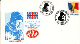 GEOFF SOMERS, ANTARCTIC EXPLORER, SPECIAL  COVER, 1990, ROMANIA - Explorateurs