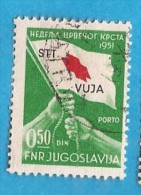 1951 X  MHN-3 TRIESTE B JUGOSLAVIJA ITALIJA SLOVENIJA CROCE ROSSA BANDIERA OVERPRINT GARANZIA RARO-BELLO USED - Oblitérés