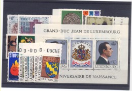 LUSSEMBURGO LUXEMBOURG ANNATA COMPLETA 1981 21 Valori + B.F. FDS NUOVI PERFETTI  MNH** - Full Years