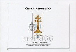 Czech Republic - 2013 - Zavisuv Cross From Vyssi Brod - FDS (first Day Sheet) - Cartas & Documentos