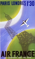 MENU   Air France   Paris-Londres - Menu Cards