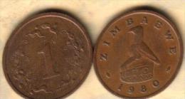 ZIMBABWE 1 CENT WREATH  FRONT & BIRD EMBLEM BACK 1980 VF+ KM1 1ST ISSUE READ DESCRIPTION CAREFULLY !!! - Zimbabwe