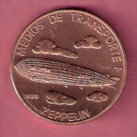 CUBA 1 PESO 1988 ZEPPELIN COPPER UNC KM513 SCHAARS RARE - Cuba