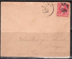 S506.-. USA, 1890-1893 , SCOTT # : 219D. WASHINGTON. ON COVER TO OREGON ( WIS ) - Covers & Documents